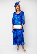 Allison Floral Print Frill Detail Dress, Blue image