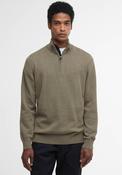 Barbour Men’s Cotton Half Zip Knitted Sweater, Smokey Olive Green image
