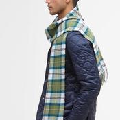 Barbour Lambswool Tartan Scarf, Green Multi