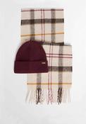 Barbour Olivia Beanie &amp; Scarf Gift Set, Burgundy Multi image