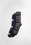 Barbour Tartan Socks Gift Set, Navy &amp; Green Multi image
