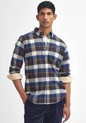 Barbour Men’s Valley Tailored Check Shirt, Ecru &amp; Blue Multi image