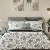Bedeck Emira Geometric Paisley Reversible Duvet Cover Set, Teal &amp; Green