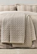 Bedeck Stonewashed Quilted Throw, Beige image