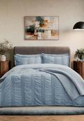 Bedeck Woven Waffle Duvet Cover Set, Blue image