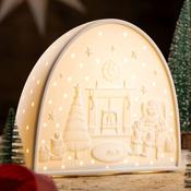 Belleek Living Santa by the Fire Luminaire Ornament