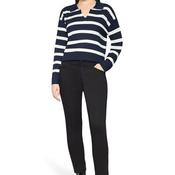 Betty Barclay Striped with Collar Jumper, Navy