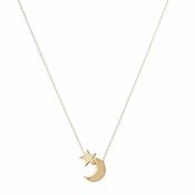 Betty and Biddy Stacked Moon &amp; Star Necklace, Gold image