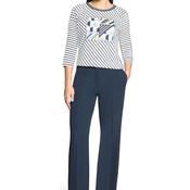 Betty Barclay Graphic Print Striped With Rhinestone Detail Top, White Multi