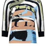 Betty Barclay Abstract Graphic Print Sequin Detail Jumper, Green Multi image