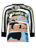Betty Barclay Abstract Graphic Print Sequin Detail Jumper, Green Multi image