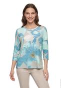Betty Barclay Floral Print Top, Blue Multi image