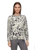 Betty Barclay Animal Print Knitted Jumper, Grey Multi image