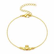 Betty and Biddy Claddagh Box Bar Bracelet, Gold image
