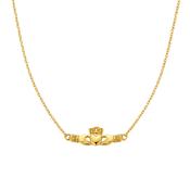 Betty and Biddy Claddagh Box Bar Necklace, Gold image