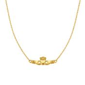 Betty and Biddy Claddagh Box Bar Necklace, Gold image
