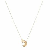 Betty and Biddy Stacked Moon &amp; Star Necklace, Gold