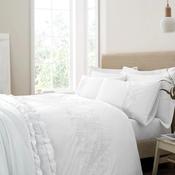 Bianca Home Embroidery Floral Cotton Duvet Set, White