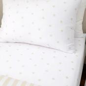 Bianca Home Kids Mini Star &amp; Stripes Cotton Fitted Sheet, Natural