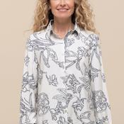 Bianca Printed Striped Cuff Shirt, White image