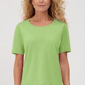 Bianca Lurex Knit Short Sleeve Top, Green image