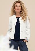 Bianca Floral Embossed Bomber Jacket, White image