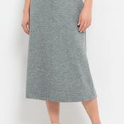 Bianca Jersey Knit Aline Midi Skirt, Grey