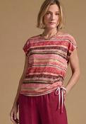 Bianca Julie Striped Side Tie T-Shirt, Pink image