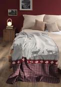 Biederlack Wohndeck Alp View 150x200cm Throw, Grey &amp; Deep Red image