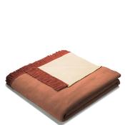 Biederlack Cotton Rich Plain 140x180cm Throw, Orange &amp; Natural