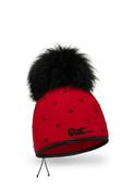 Willi Bile Handmade Embellished Pom Pom Hat, Red image