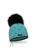 Willi Bile Handmade Embellished Pom Pom Hat, Teal