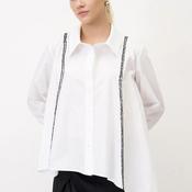 Bize Relaxed Contrast Detail Shirt, White