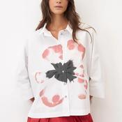 Bize Shirt with Large Flower Print, White