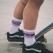 Bleubird Crew Socks, Lavendar &amp; Charcoal Grey