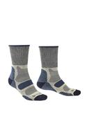Bridgedale Hike Lightweight Cotton Cool Comfort Boot Socks, Navy &amp; Beige image