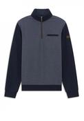 Bugatti Quarter Zip Micro Print Sweatshirt, Navy image