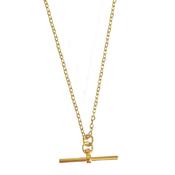 Burren Jewellery Blast from the Past 45cm T-Bar Necklace, Gold image