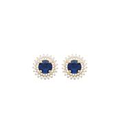 Burren Jewellery Madelyn Sapphire Earrings, Gold image