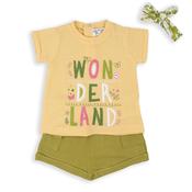 Babybol Baby Girl Wonderland Tee and Short Set, Green