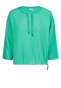 Barbara Lebek Round Neck with Drawstrings Top, Green image