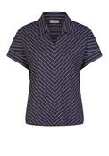 Barbara Lebek Striped V-Neck Blouse, Navy image