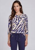 Barbara Lebek Printed Elastic Trim Top, Blue Multi image