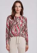 Barbara Lebek Leaf Print Long Sleeve Top, Red image