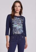 Barbara Lebek Floral Graphic Top, Navy image