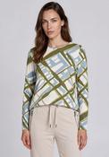 Barbara Lebek Check Print Top, Blue and Green image
