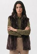 Vero Moda Poppy Faux Fur Gilet, Brown image