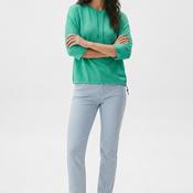 Barbara Lebek Round Neck with Drawstrings Top, Green image