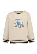 Blue Seven Baby Boy Tractor Long Sleeve Sweater, Cream image