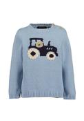 Blue Seven Baby Boy Tractor Long Sleeve Knit Jumper, Blue image